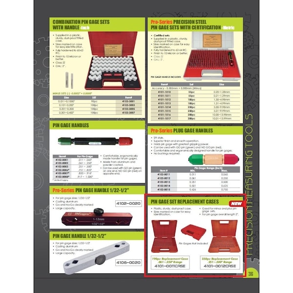 Case For 250 Piece Pin Gage Set